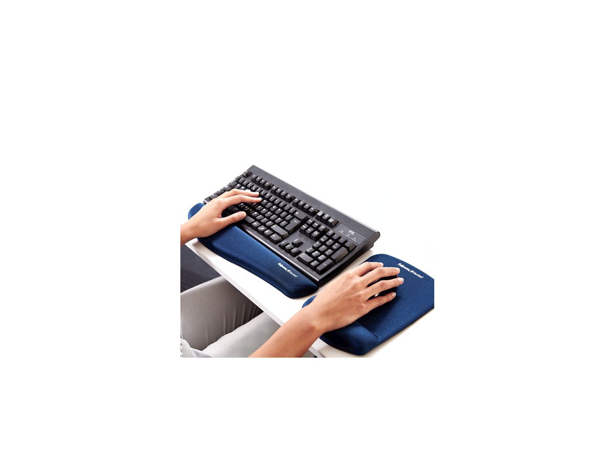 FELLOWES Mausmatte Plushtouch 9287302 blau, mit Handgelenkauflage (0043859718931)