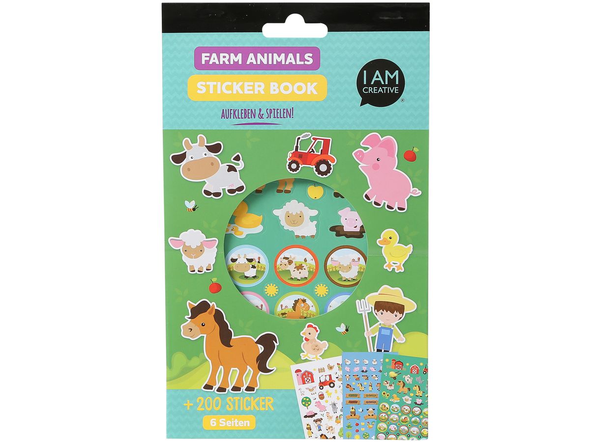 I AM CREATIVE Stickerbook 4087.498 Farm, 6 Blatt (7611983193646)