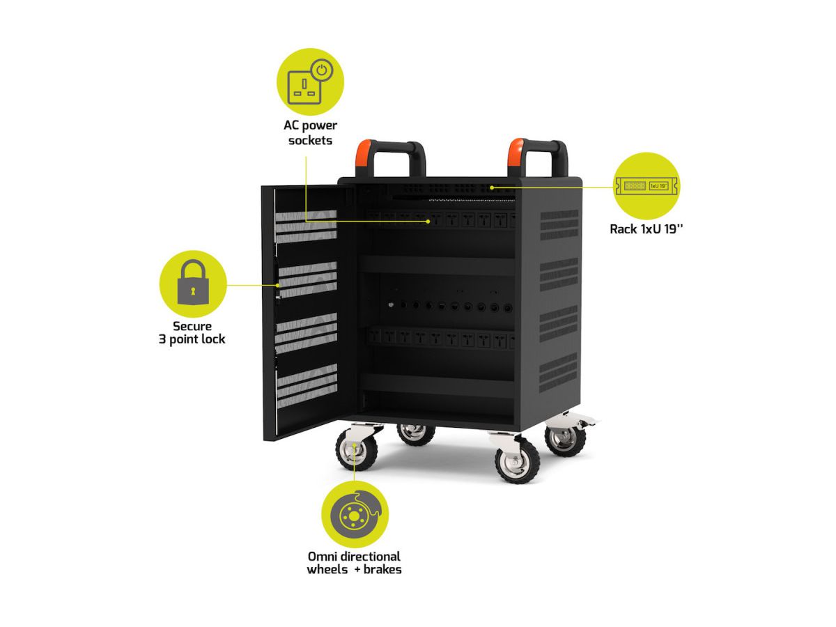 PORT naotic Charging Cabinet 901974 30 Notebooks+Rack 1XU 19Zoll (3567049019747)