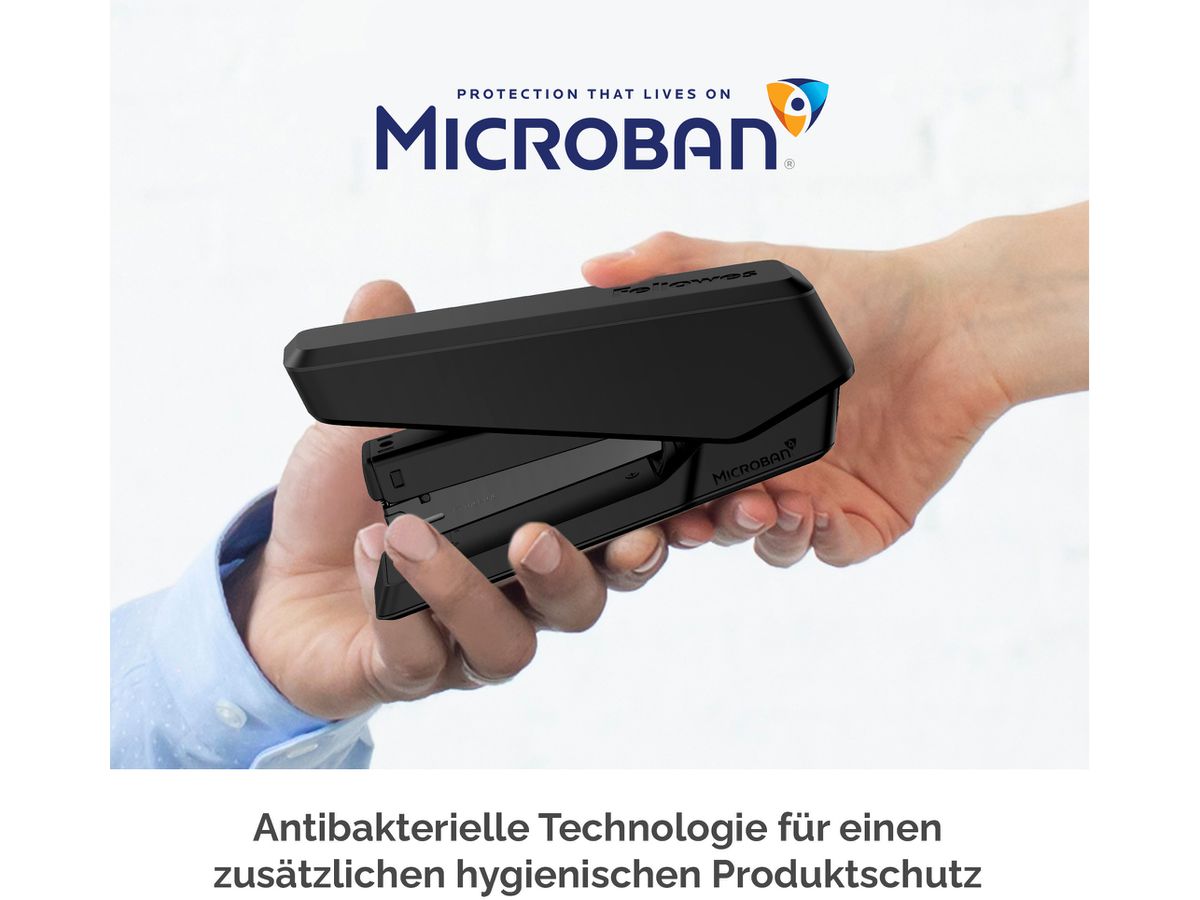 FELLOWES Heftgerät EasyPress LX850 5013001 Microban, schwarz 25 Blatt (0043859776610)