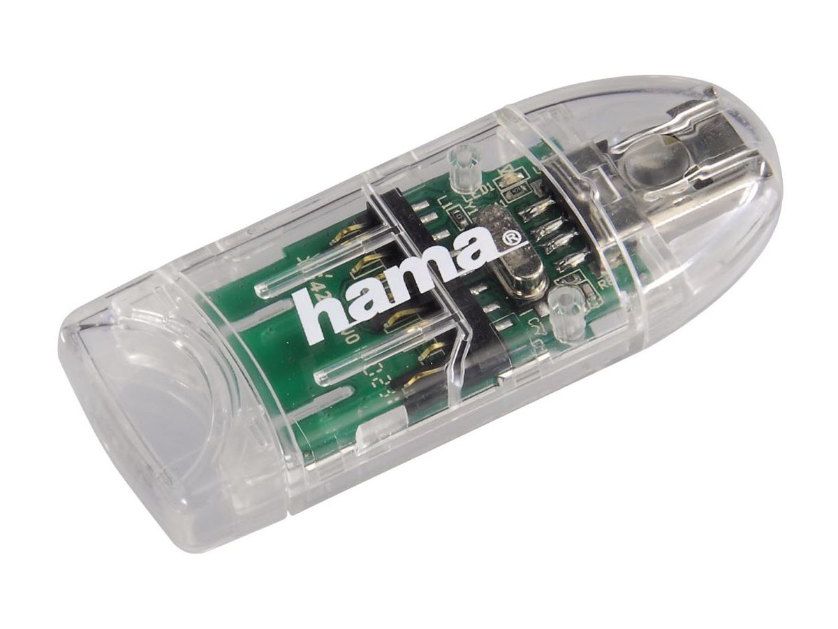HAMA Lecteur USB 2.0 8en1 91092 SD/microSD, transparent (4007249910929)