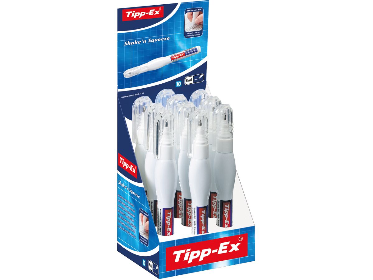 TIPP-EX Shake'n Squeeze 8ml 8024203 Correttore, coprente bianco (3086126100685)