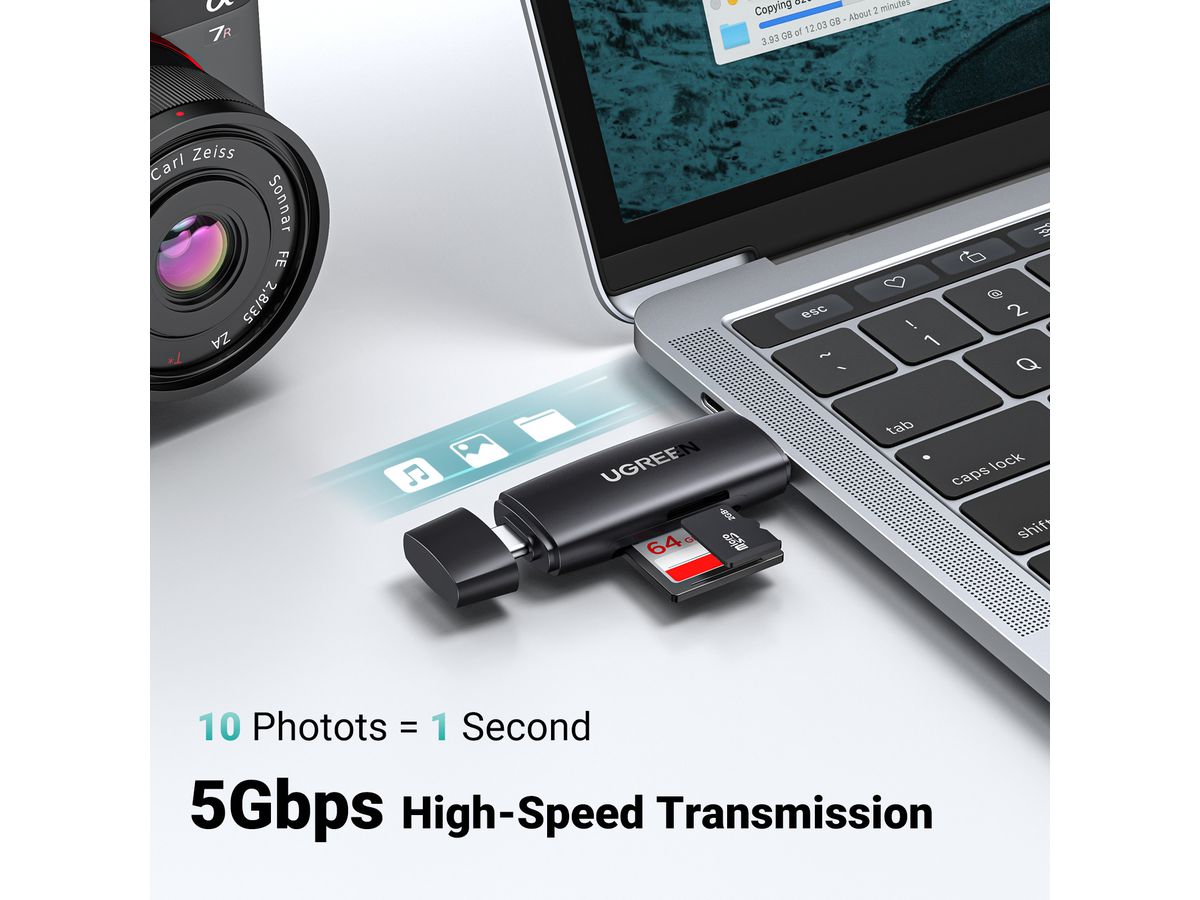 UGREEN Card Reader Multifunction 80191 Black, (BB) (6957303881918)