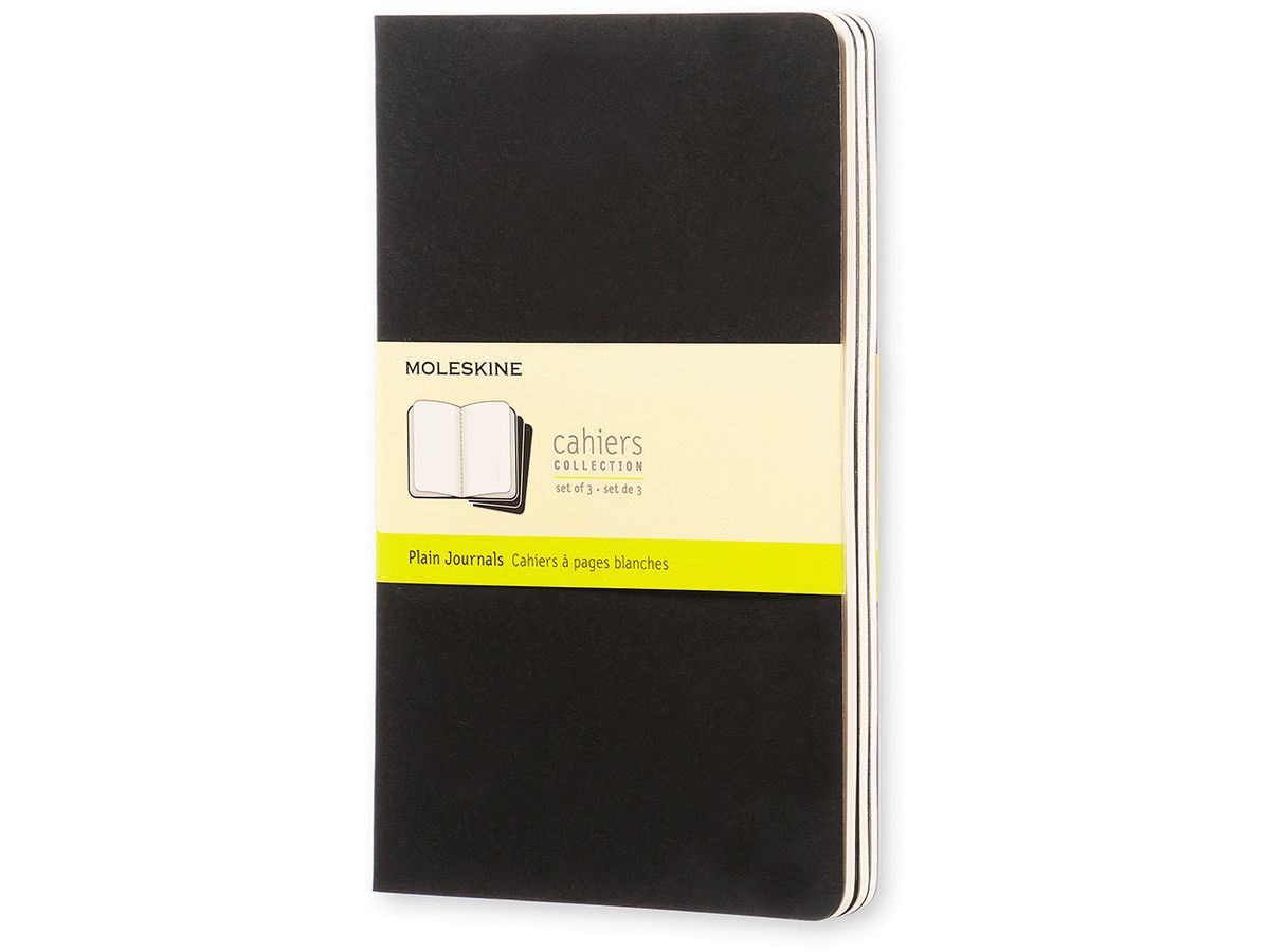 MOLESKINE Notizheft Cahier A5 497-0 blanko, schwarz 3 Stück (9788883704970)