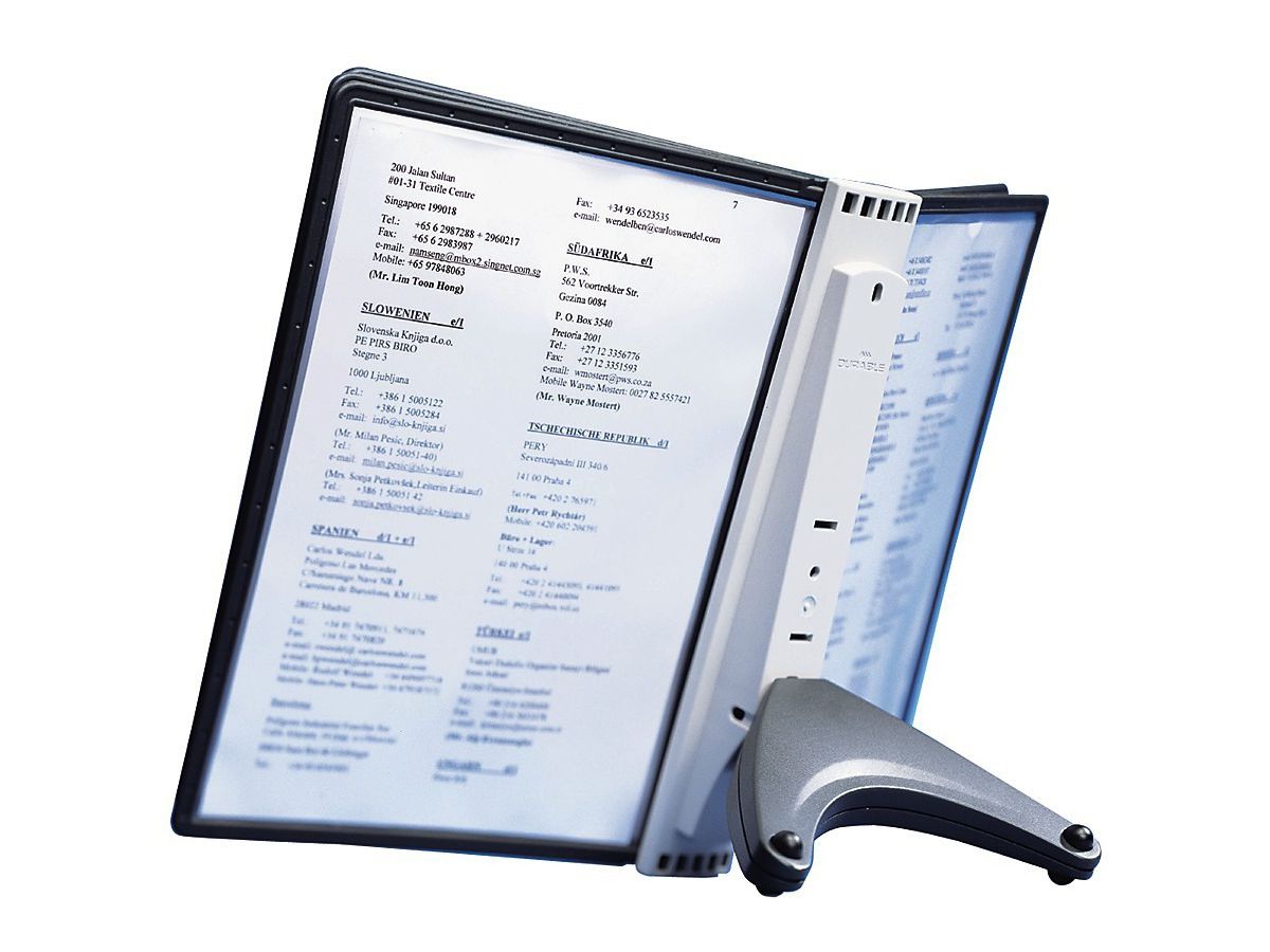 DURABLE Sichttafelsystem SHERPA Soho 554001 schwarz mit 5 Sichttafeln A4 (4005546502595)