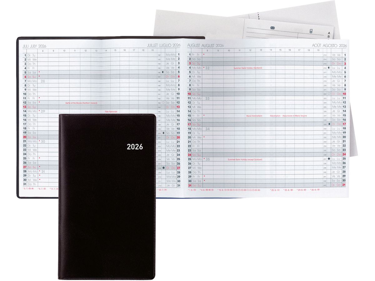 BIELLA Planer Berlin 2026 851561020026U 6M/2S schwarz ML 8.7x15.3cm (7611365526338)