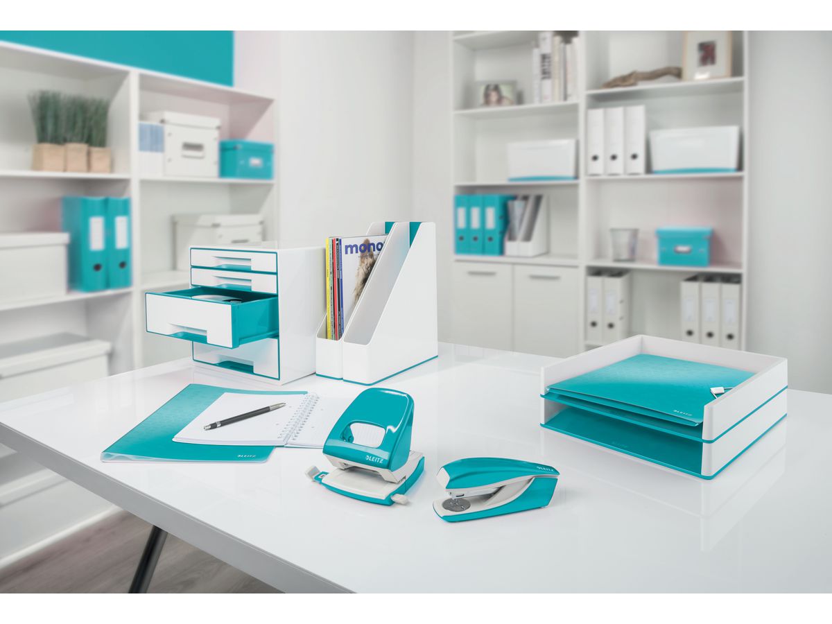 LEITZ Bürolocher NeXXt WOW 5008 50081051 eisblau 30 Blatt (4002432103041)