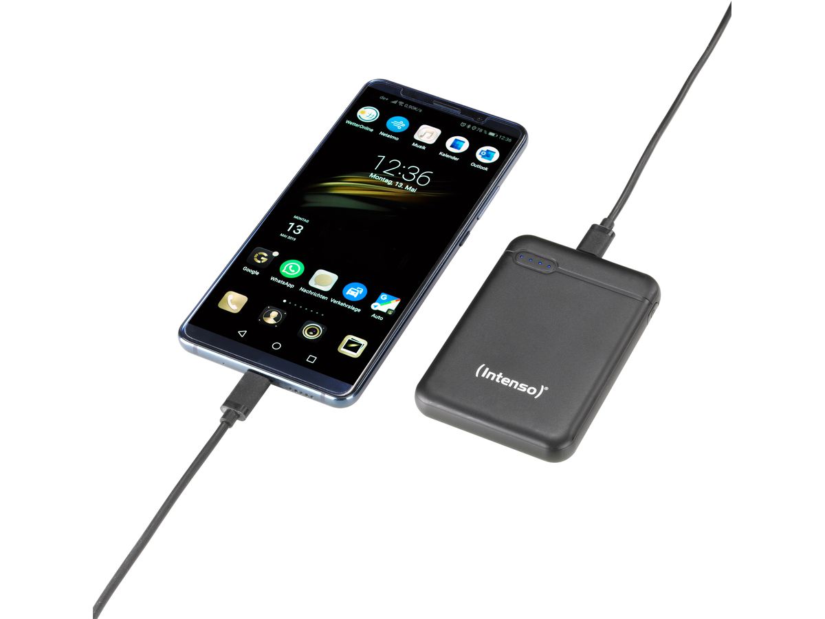 INTENSO Powerbank XS5000, black 7313520 5000 mAh, USB-A, USB-C (4034303028221)