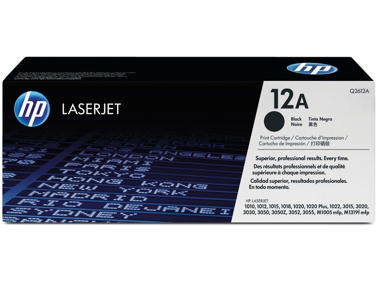HP Toner-Modul 12A schwarz Q2612A LaserJet 1010 2000 Seiten (0808736558136)