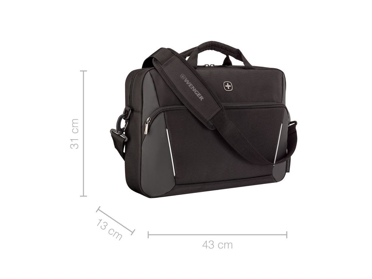WENGER Laptop Briefcase 16inch 653299 XE Compact Brief Black (7611160272799)