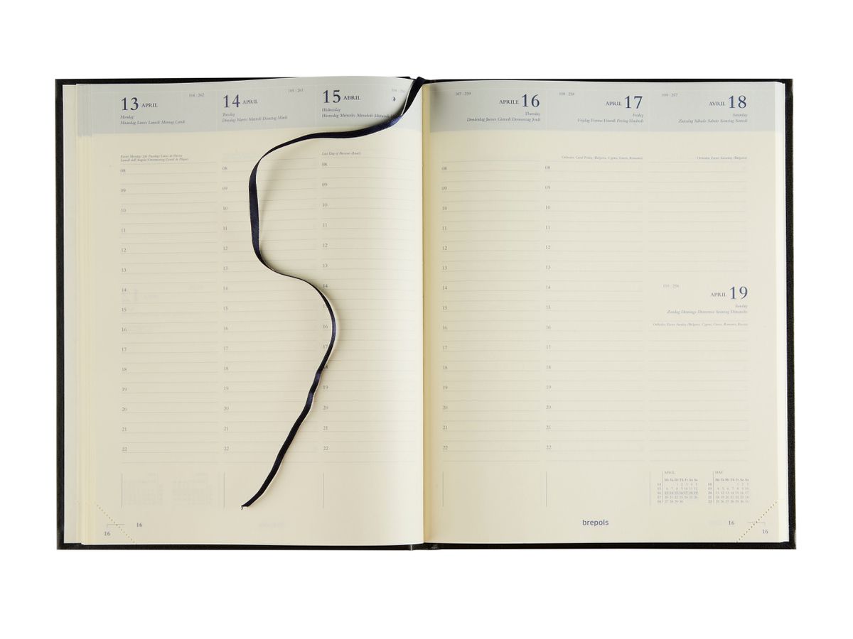 BREPOLS Agenda Concorde Capri Ku. 2026 0.240.2582 1S/2P nero 20.7x26.8cm (5412303145688)