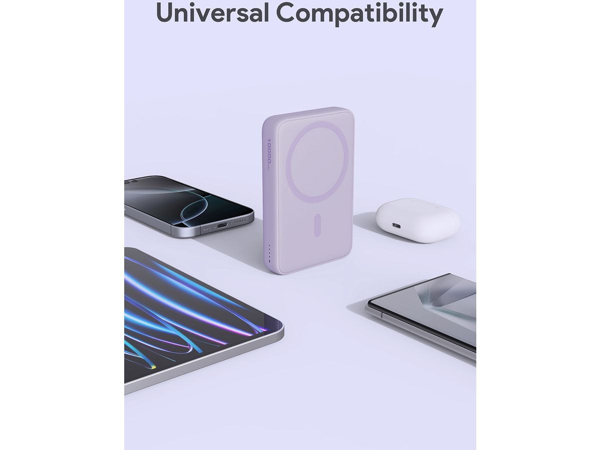 AUKEY MagFusion 10000mAh PB-MS04 PU Powerbank Wireless Purple (0689323789177)