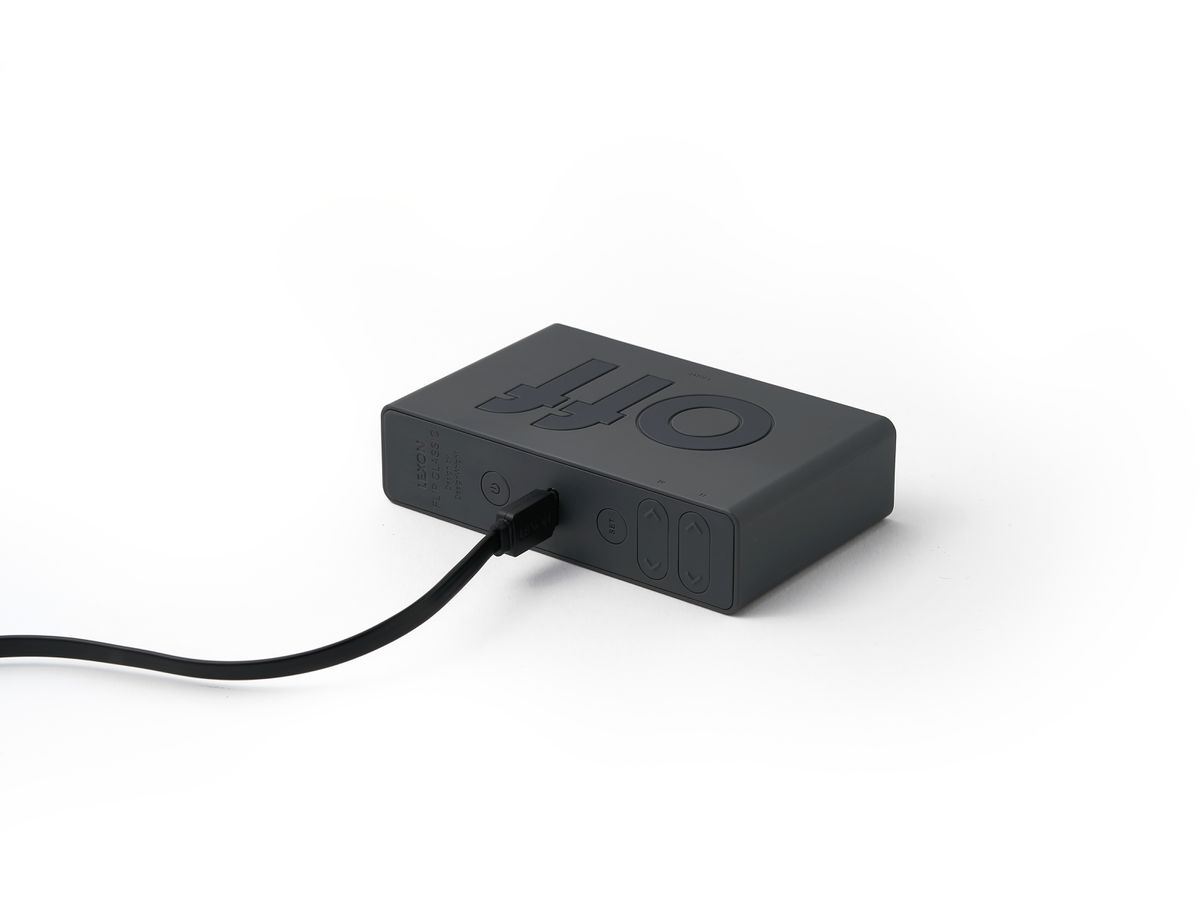 LEXON Sveglia Flip Classic LR157G3 grigio scuro, USB-C (3660491209336)