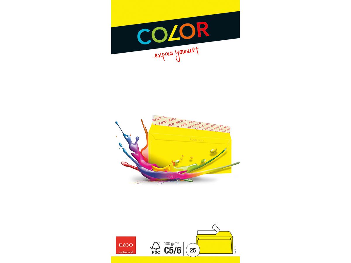 ELCO Couvert Office o/Fenster C5/6 74617.72 100g, gelb 25 Stück (7610425328707)