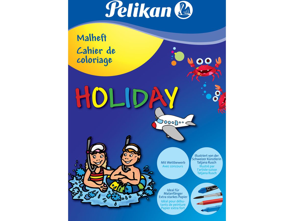 PELIKAN Malheft Holiday A5 25200027 blau, 120g 16 Seiten (7640106191115)