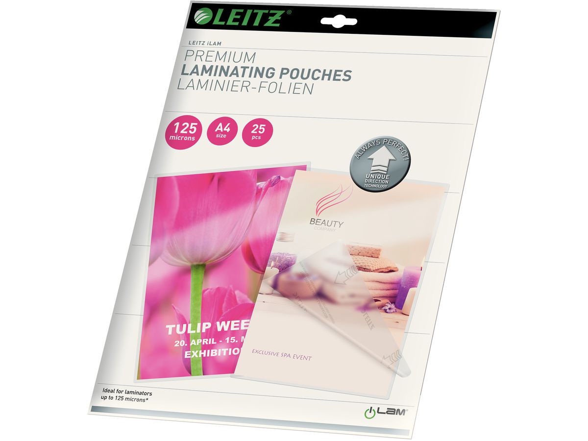 LEITZ Laminiertasche A4 74820000 glanz, 125my 25 Stk (4002432397662)