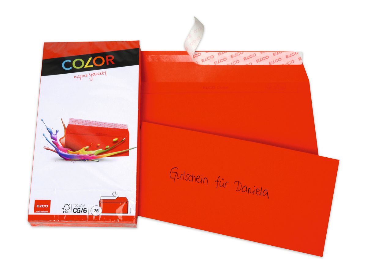 ELCO Couvert Office o/Fenster C5/6 74617.92 100g, rot 25 Stück (7610425328905)
