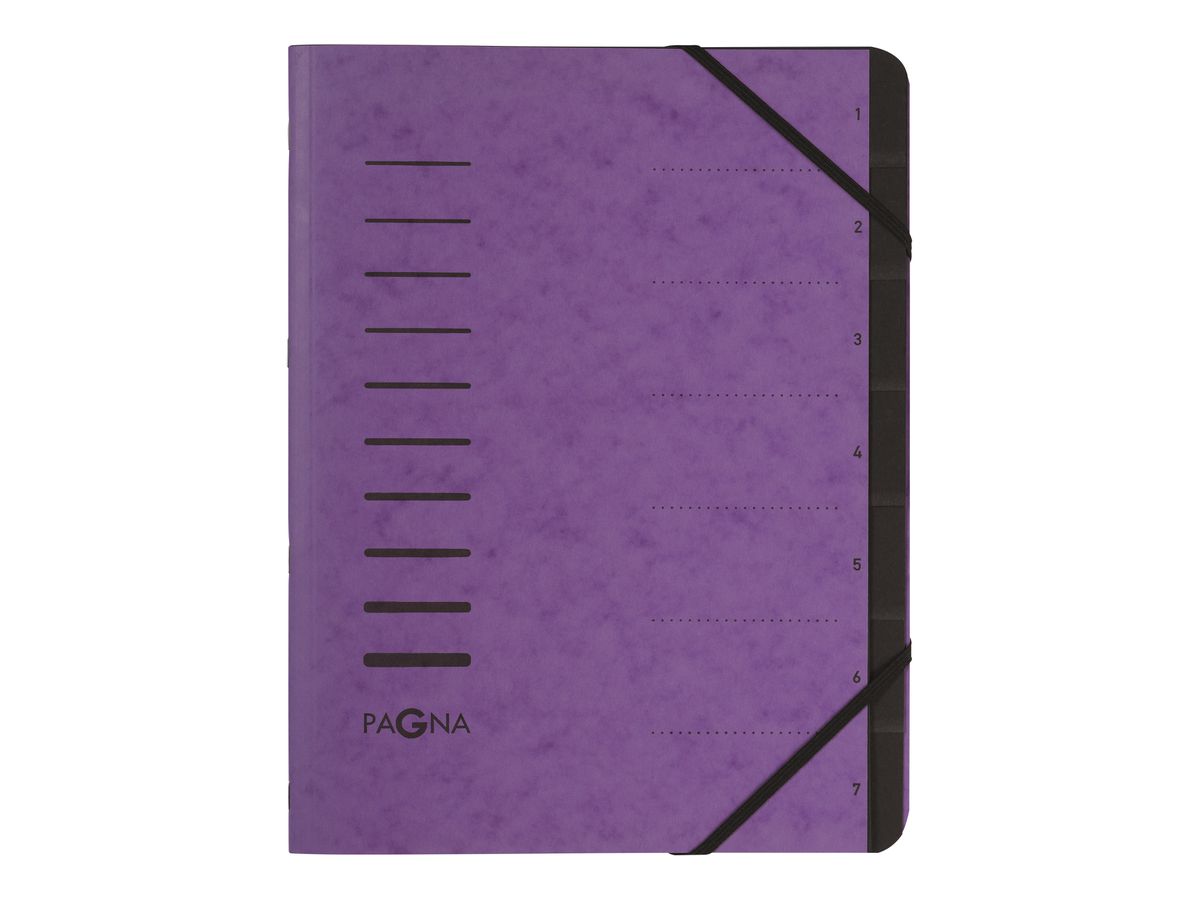 PAGNA Dossier de coll. A4 40058-10 aubergine 7 comp. (4013951013681)