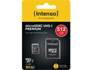 INTENSO Micro SD Secure Digital Cards 3423493 SD Adapter 512GB (4034303028832)