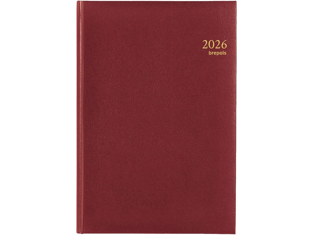 BREPOLS Agenda Omega Lima Kul. 2026 0.030.1256 1S/2P bordeaux 21x29cm (5412303004947)