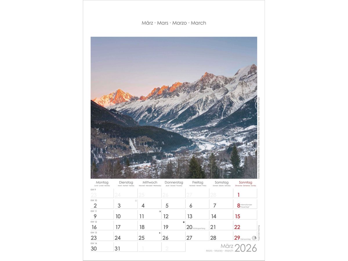 ALPHA EDITION Bildkalender 2026 160293 Alpen 23.7x34cm (4069095002937)