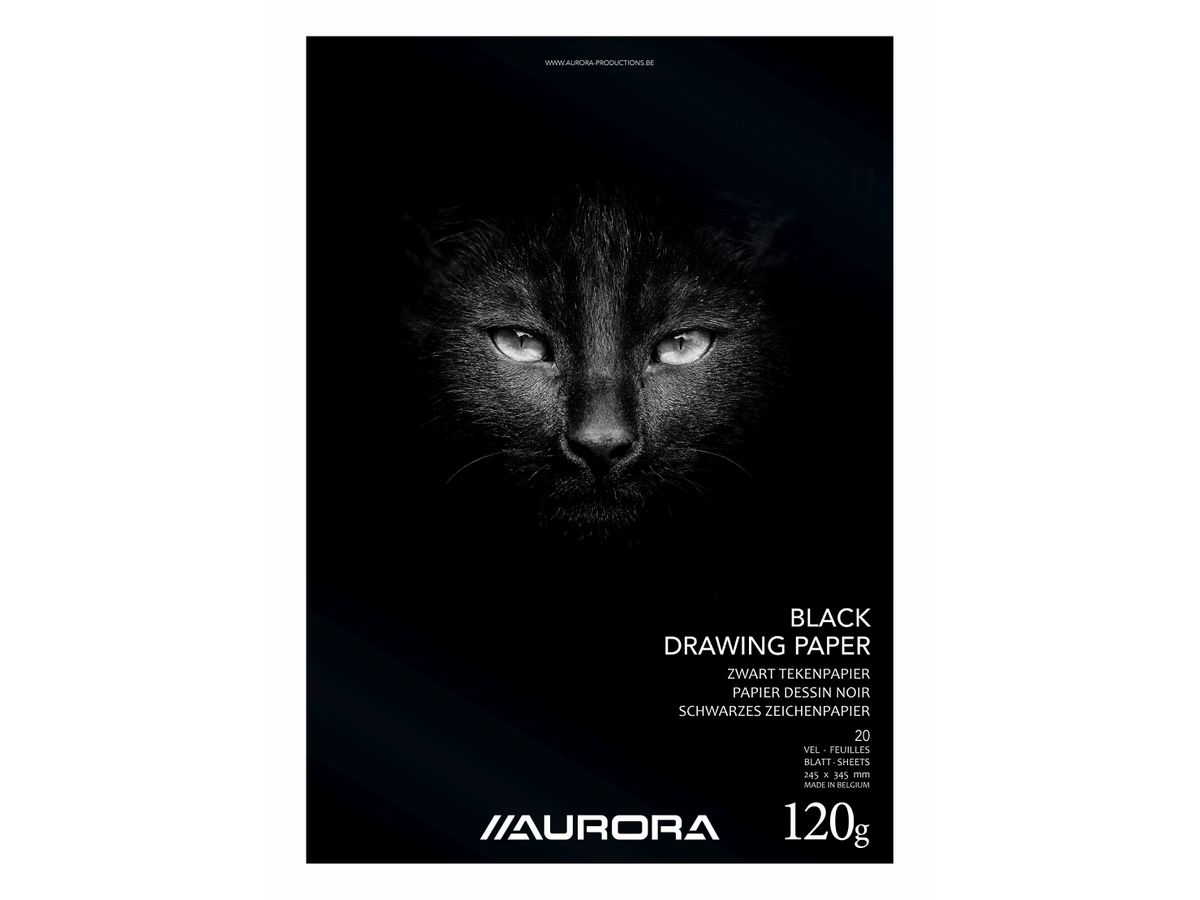 AURORA Zeichenblock 24,5X34,5cm BL3 schwarz, 120g 20 Blatt (5411028070114)