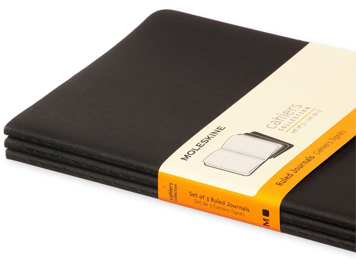 MOLESKINE Notizheft Cahier A5 495-6 liniert, schwarz 3 Stück (9788883704956)