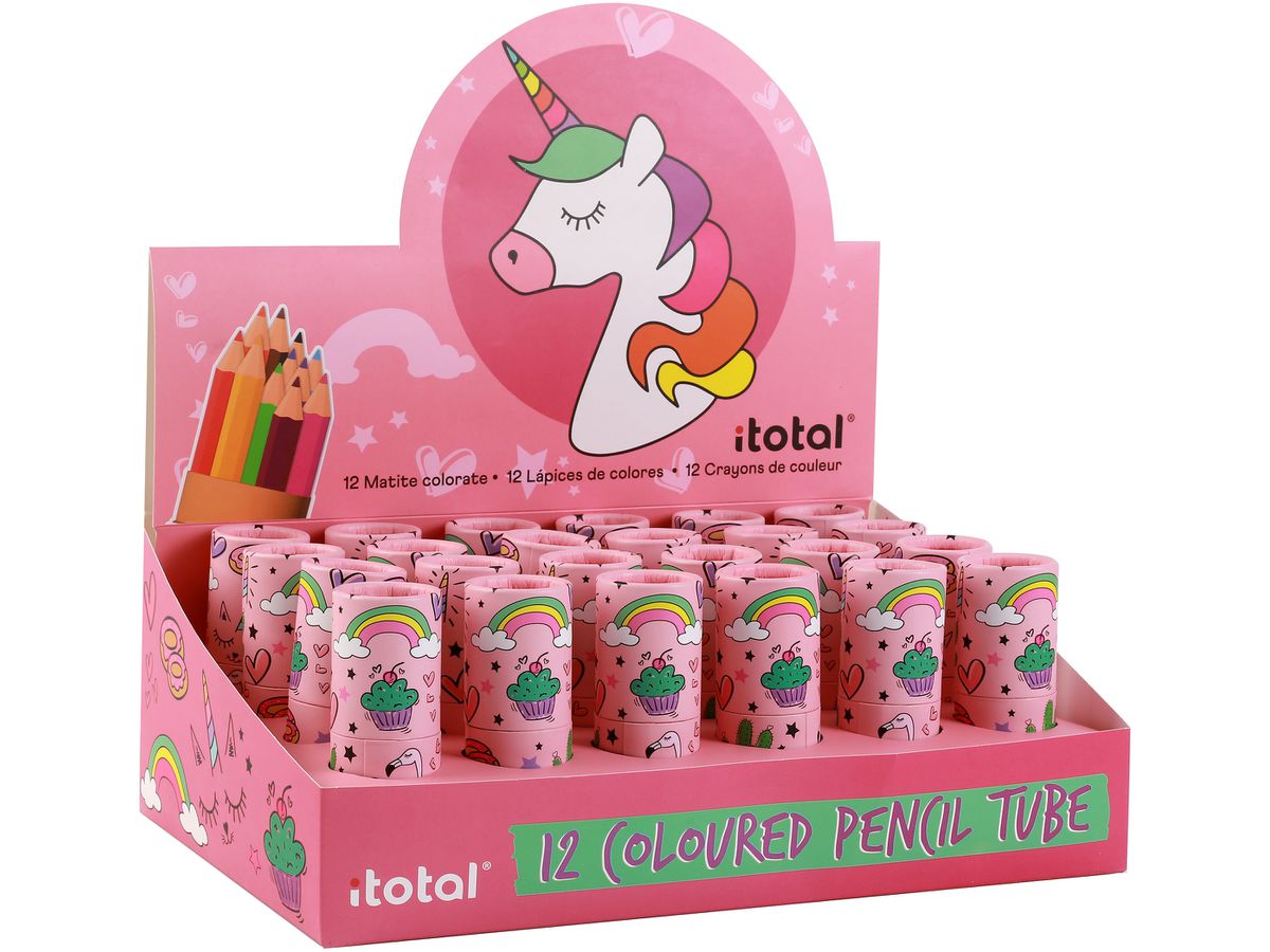 I-TOTAL Farbstifte Einhorn XL2268 Runddose 12 Stück (8057711467488)