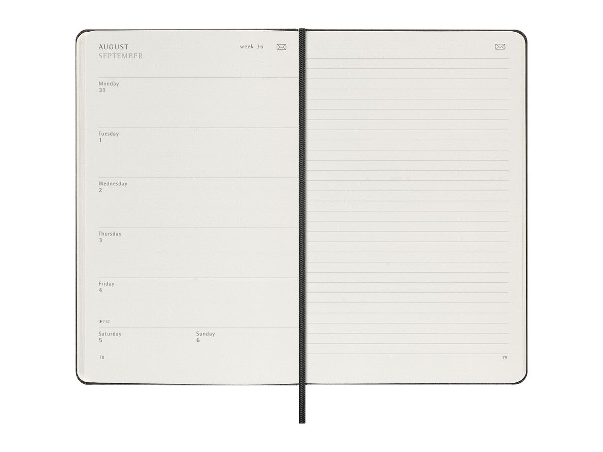 MOLESKINE Agenda Smart Diary Large 2026 SMDHB12WN3Y26 1S/1P noir HC 13x21cm (8056999275860)