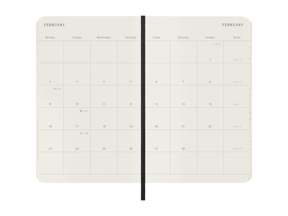 MOLESKINE Agenda Classic Pocket 2026 DSB12MN2Y26 1M/2S schwarz SC 9x14cm (8056999275334)