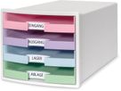HAN Schubladenbox IMPULS A4/C4 14.75 weiss/pastell, 4 Schubladen (4012473120129)