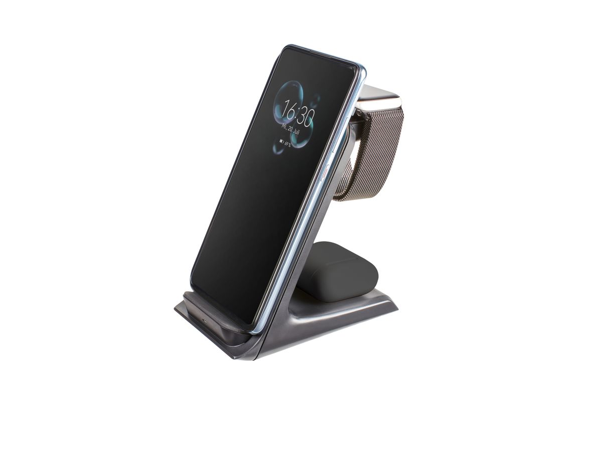 INTENSO Wireless Charging Stand BS13 7410621 Qi-certified, 3 in 1 black (4034303032617)