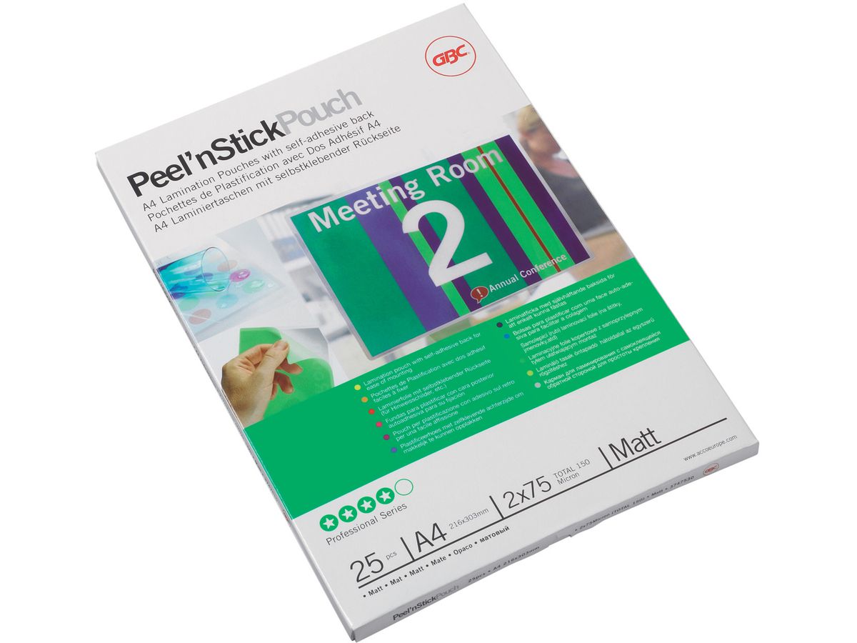 GBC Laminiertasche A4 3747530 matt, 75my, selbstkl. 25 Stk (0033816055391)