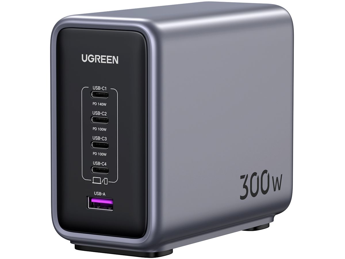 UGREEN USB Desktop Charger Nexode 90903B 300W, 5-Port,PD,GaN (6941876221820)