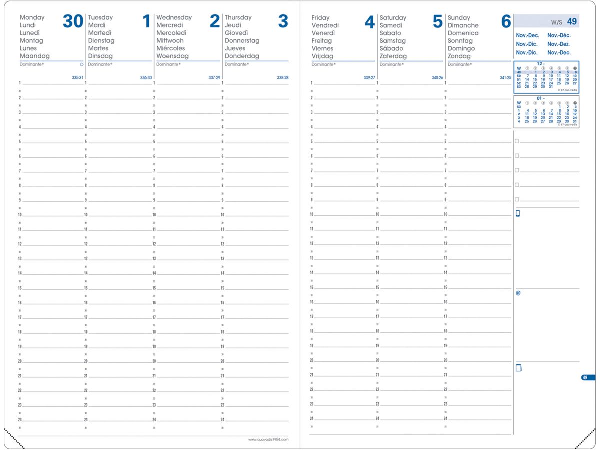 QUO-VADIS Agenda Impala H24/24 2026 027046Q 1S/2P nero ML 16x24cm (3371010447886)