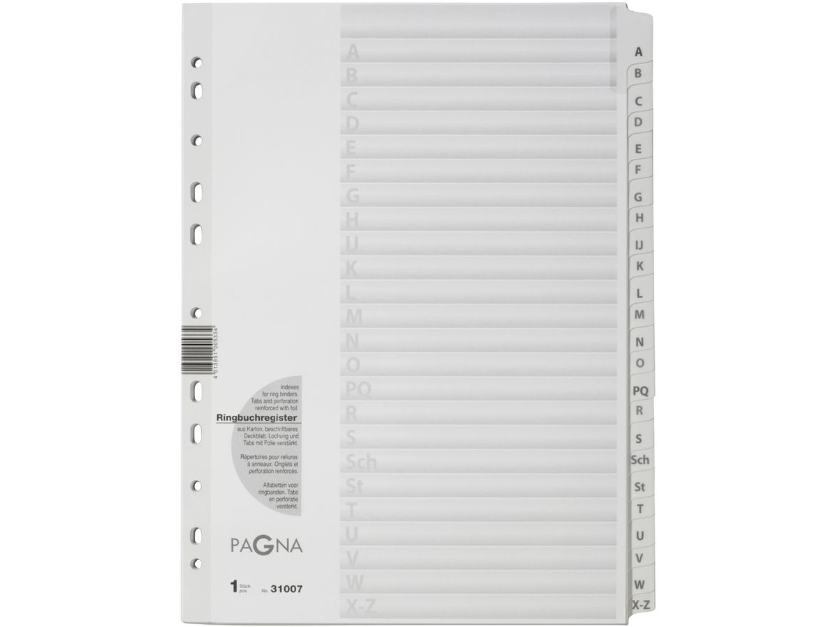 PAGNA Répertoires carton A4 31007/08 blanc A-Z (4013951005334)