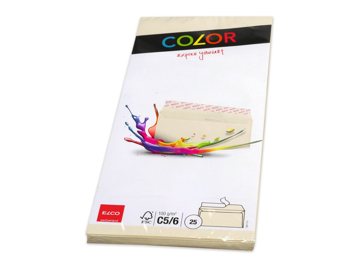 ELCO Couvert Office o/Fenster C5/6 74617.41 100g, chamois 25 Stück (7610425434309)