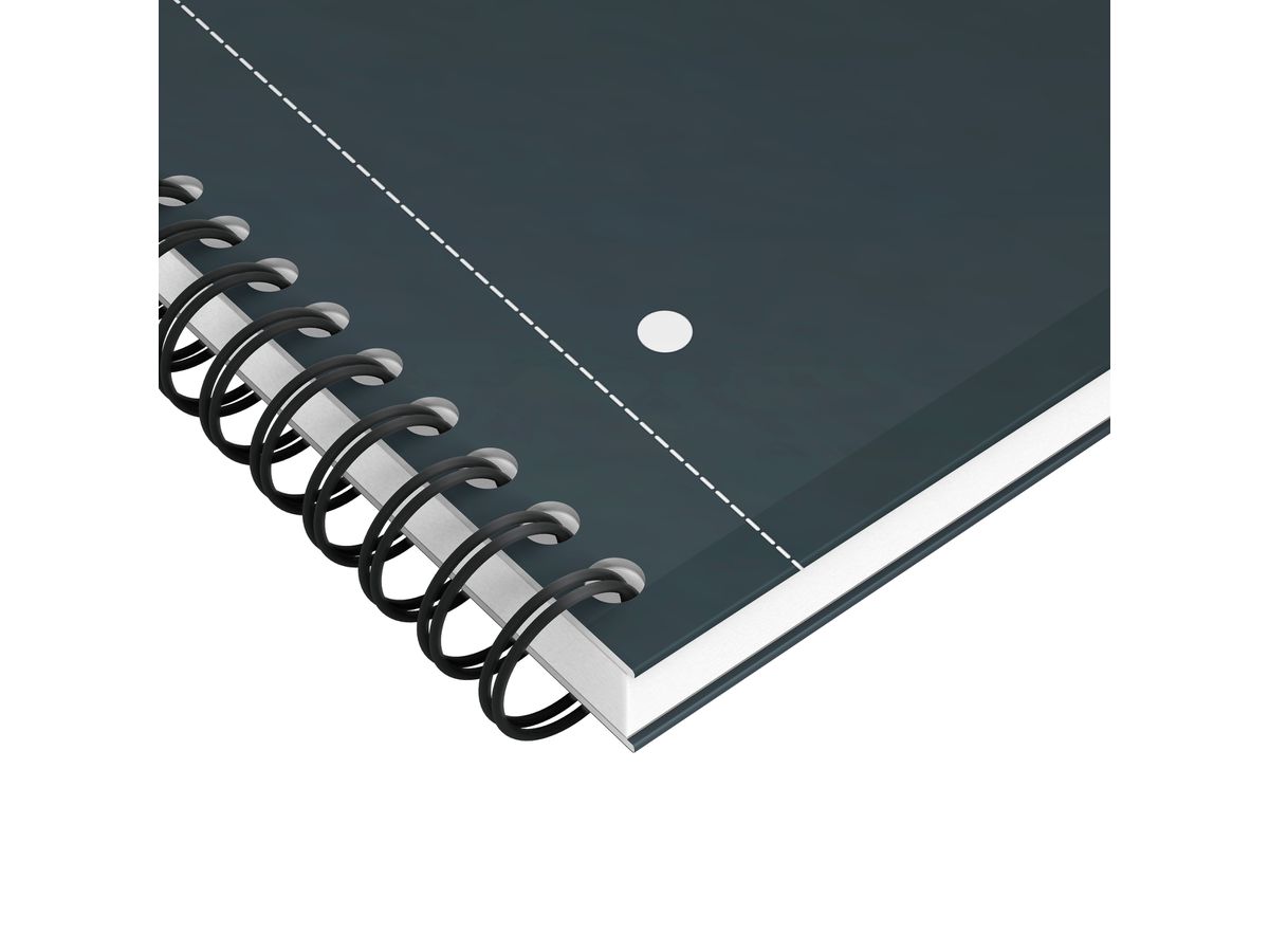 OXFORD Carnet à spirales A4+ 400194457 ligné, noir 80 feuilles (3020120253473)