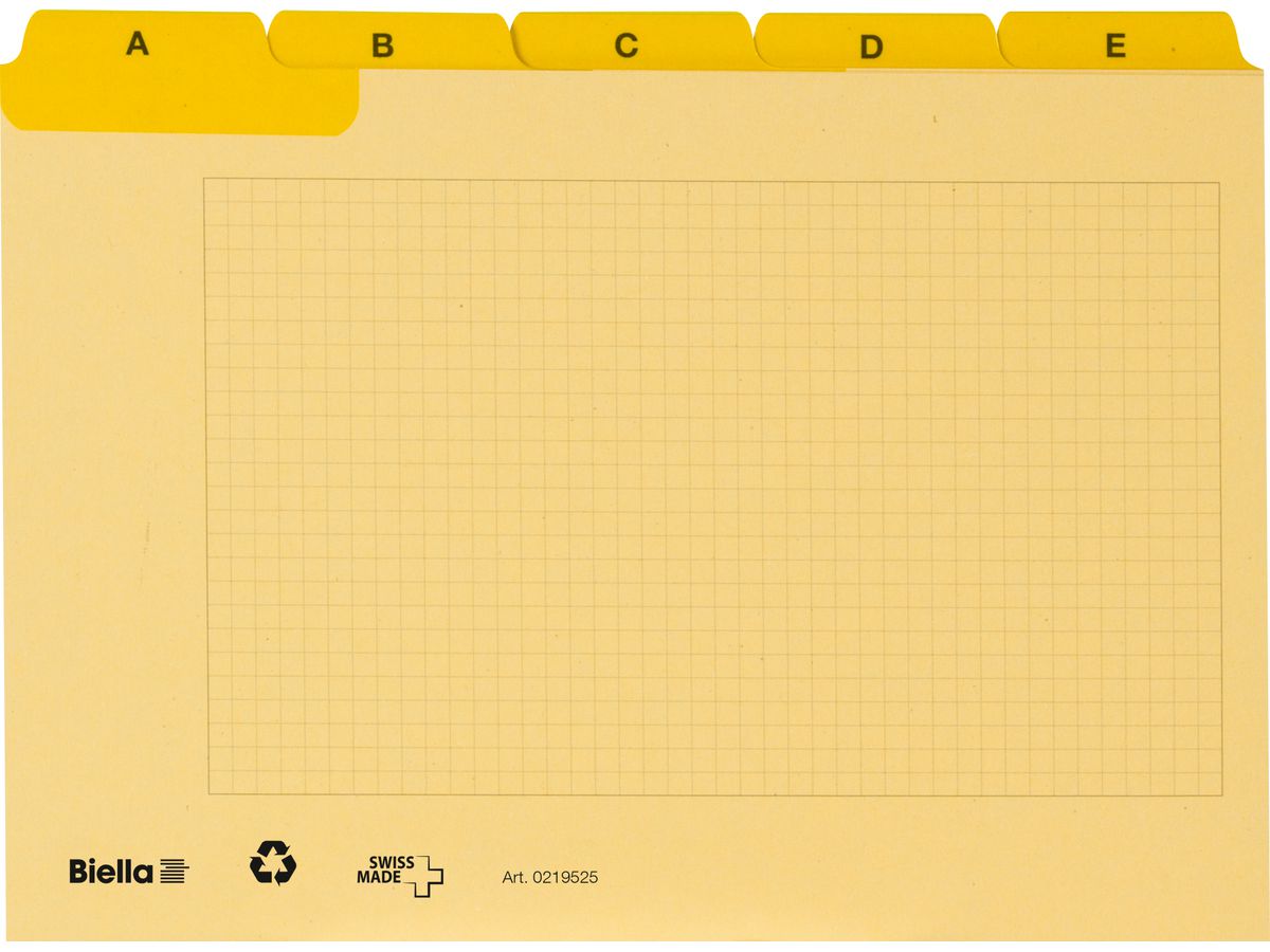 BIELLA Sepratori schedi A-Z A5 21952520U giallo quadr. 25 pcs. (7611365251971)