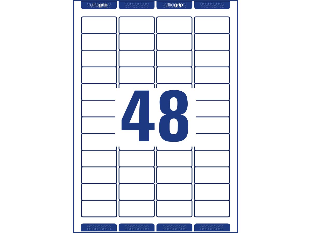 AVERY ZWECKFORM Etiketten 21.2x45.7mm 7636-10 weiss, perm. 10 Blatt/48 Stk. (4004182376362)