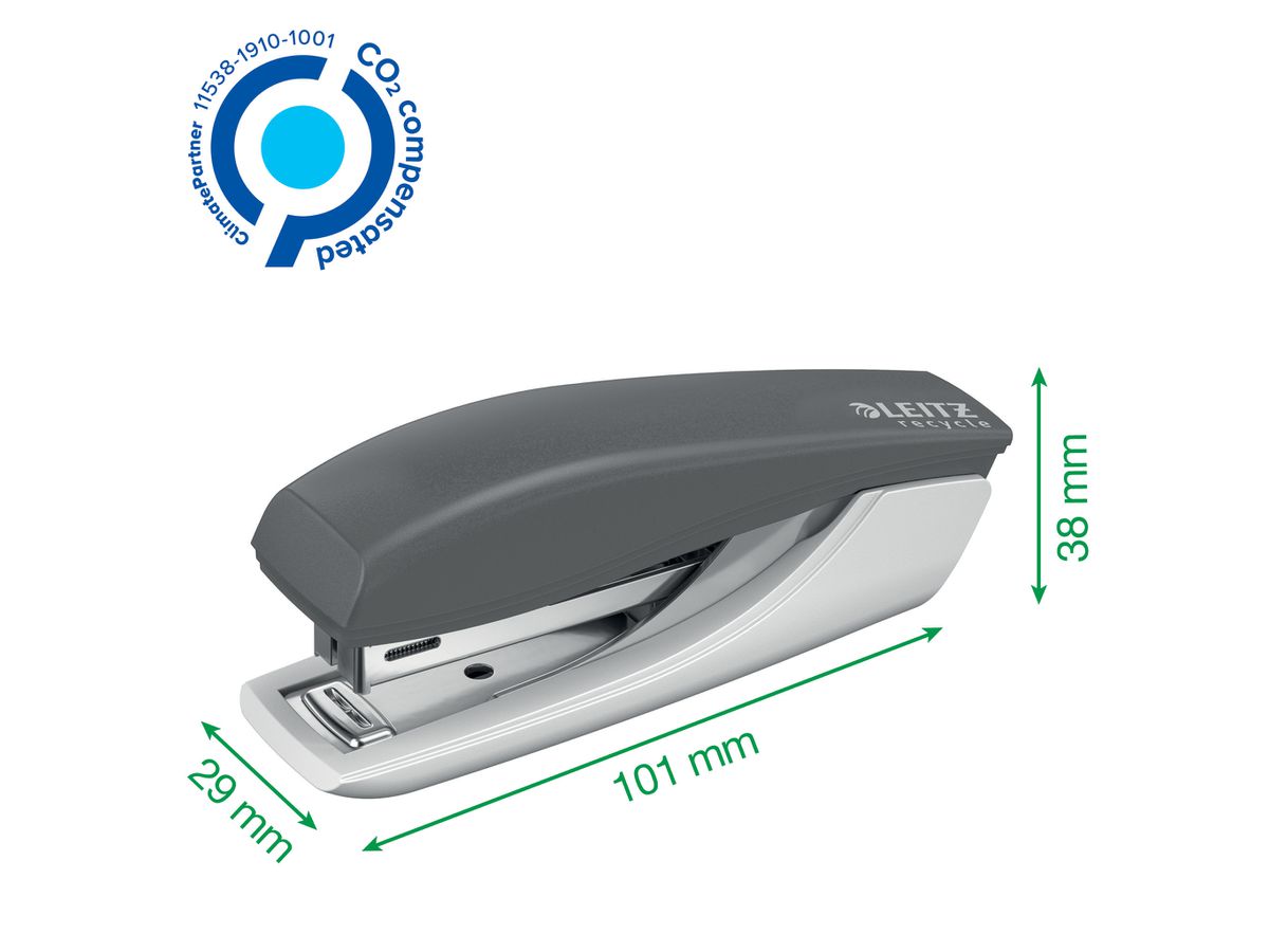 LEITZ Cucitrice Mini NeXXT Recycle 5617-00-35 blu, CO2 neutro 10 fogli (4002432135400)