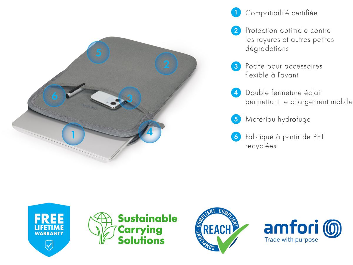 DICOTA Sleeve Eco SLIM S D31994-DFS Microsoft Surface Grey (7640239420496)