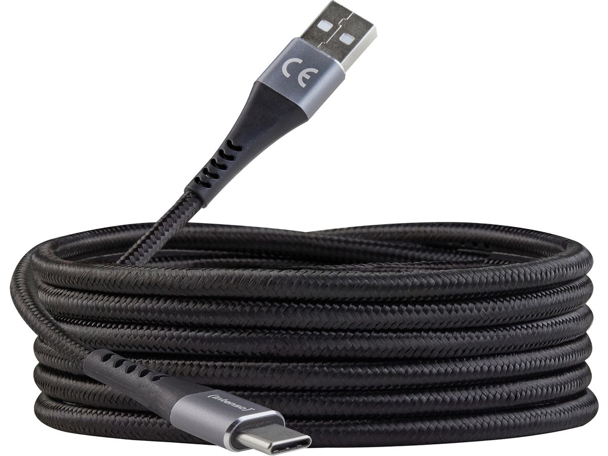 INTENSO Cable USB-A to USB C 7901100 1.5 m, Nylon black (4034303036004)
