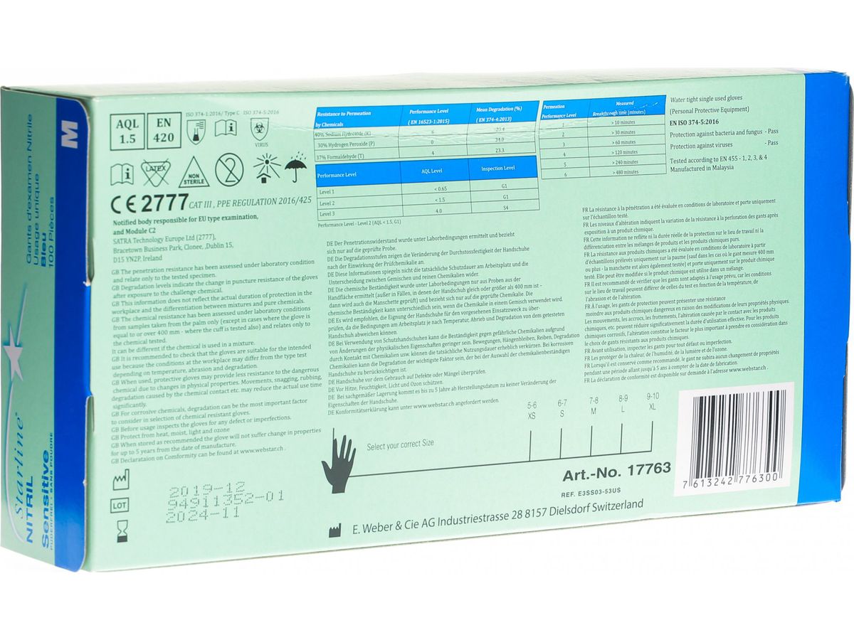 NEUTRAL Einweghandschuhe Nitril XL 33442 blau 100 Stück (5703538396250)