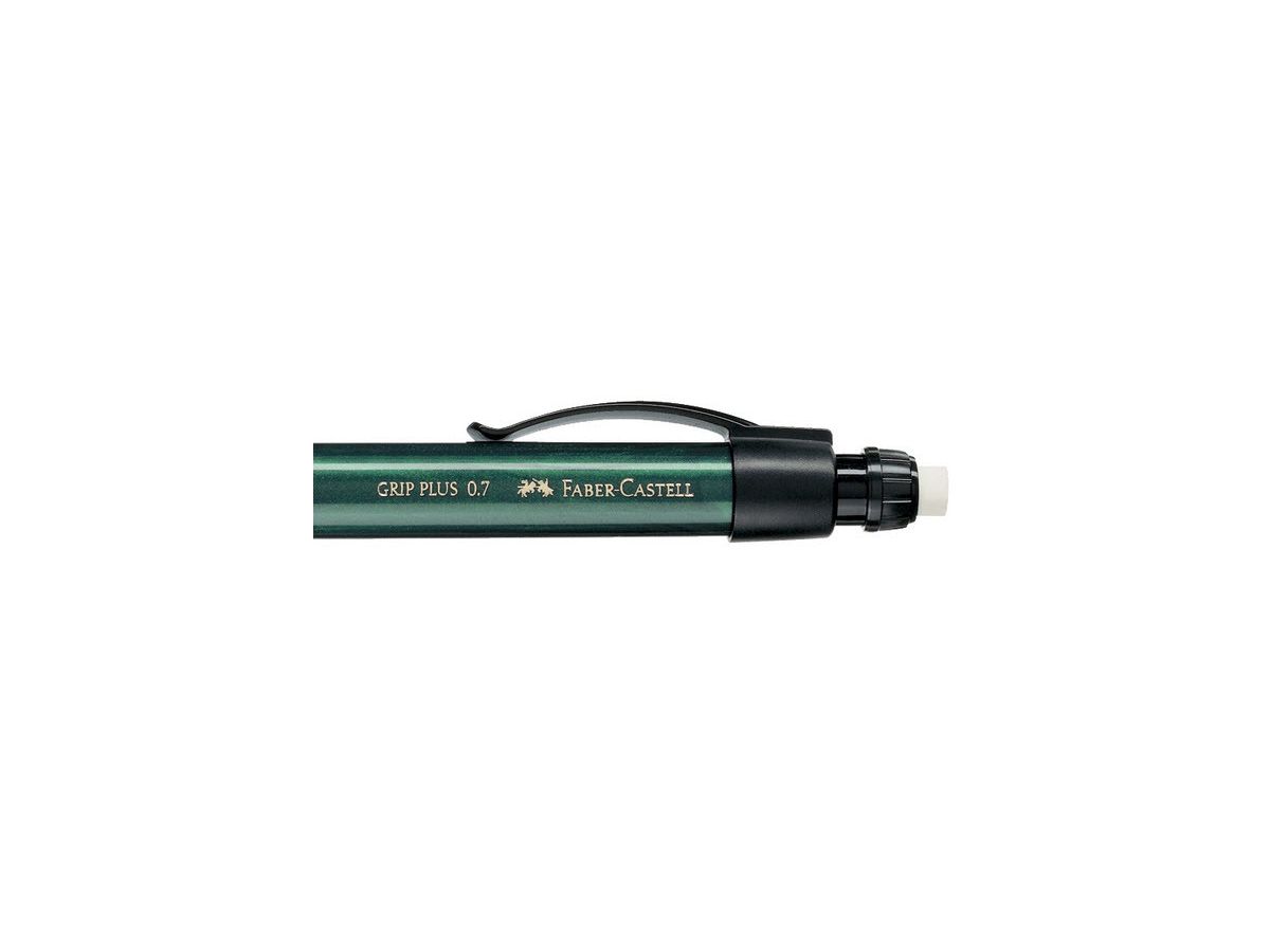 FABER-CASTELL Porte-mine GRIP PLUS 0.7mm 130700 vert métallisé, gomme (4005401307006)