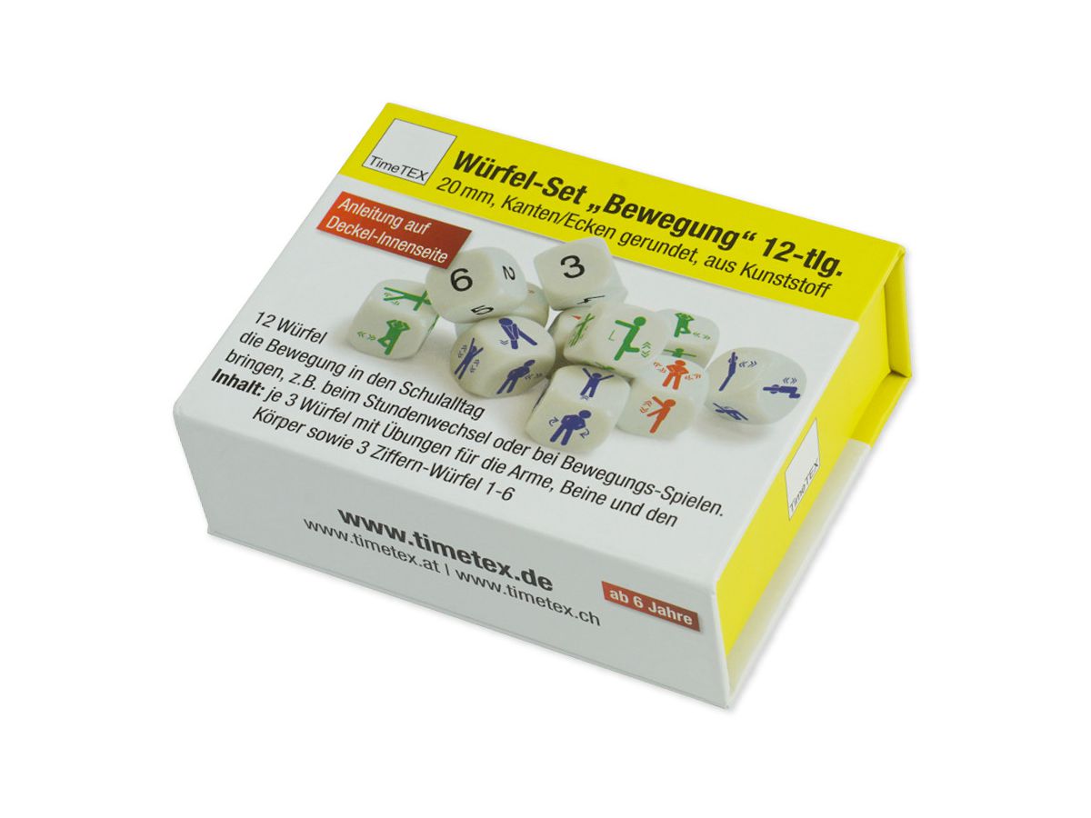 TIMETEX Würfel-Set Bewegung 92604 20mm 12-teilig (4055218926044)