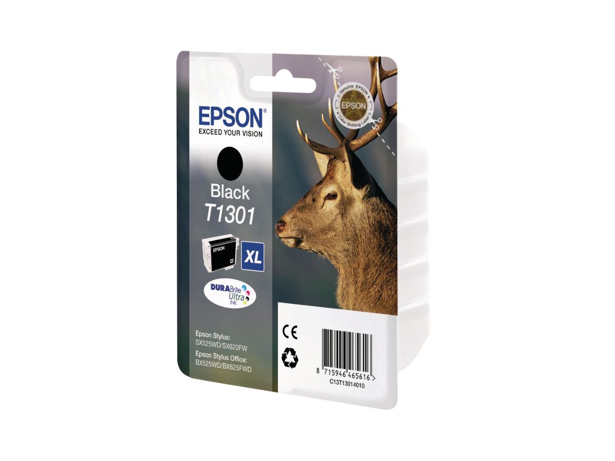 EPSON Tintenpatrone XL schwarz T130140 Stylus SX525WD 25.9ml (8715946624785)