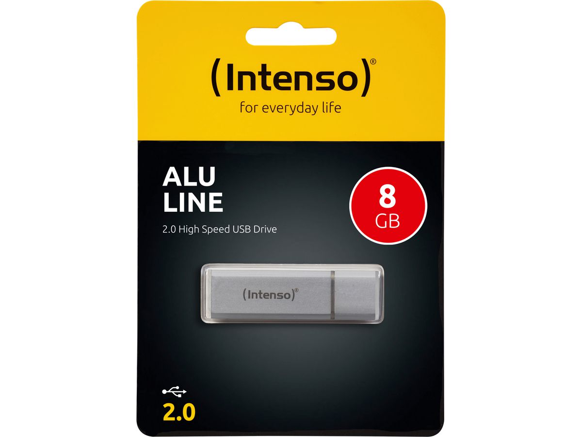 INTENSO USB-Stick Alu Line 8GB 3521461 USB 2.0 antracite (4034303016259)