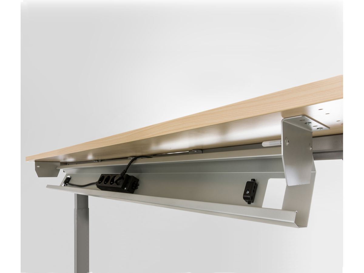 APOLLO Canalina per cavi 126cm VKC16/S grigio, per tavoli da 160 cm (4032062186909)