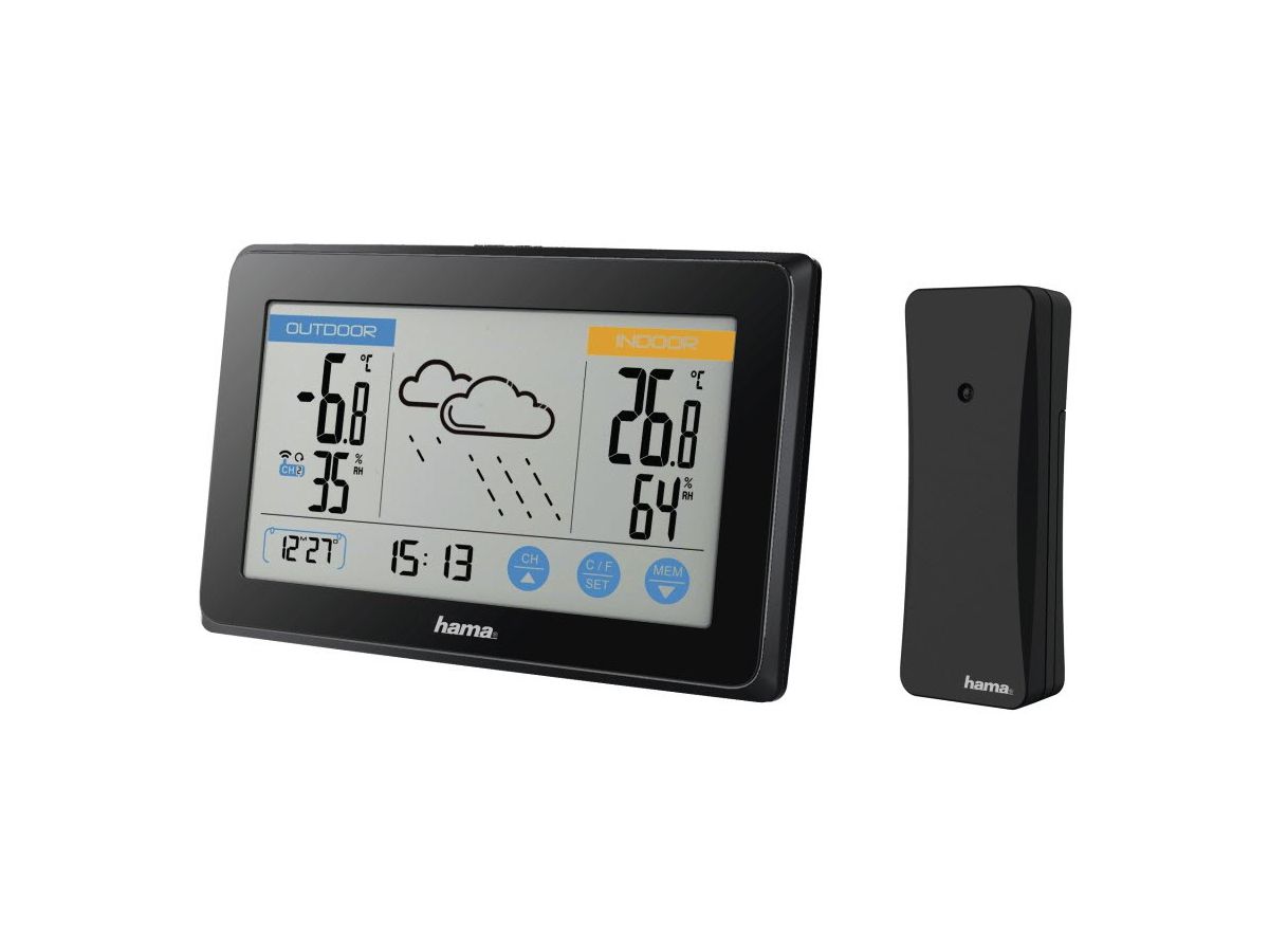 HAMA Wetterstation 186314 Touch schwarz (4047443425379)